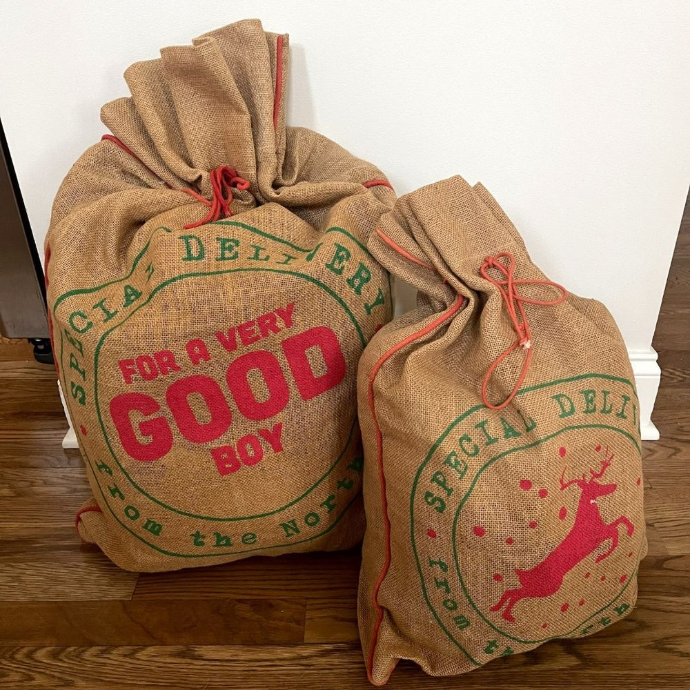 Christmas Decor Santa Bags - Super Cute! Seasonal Holiday Decor